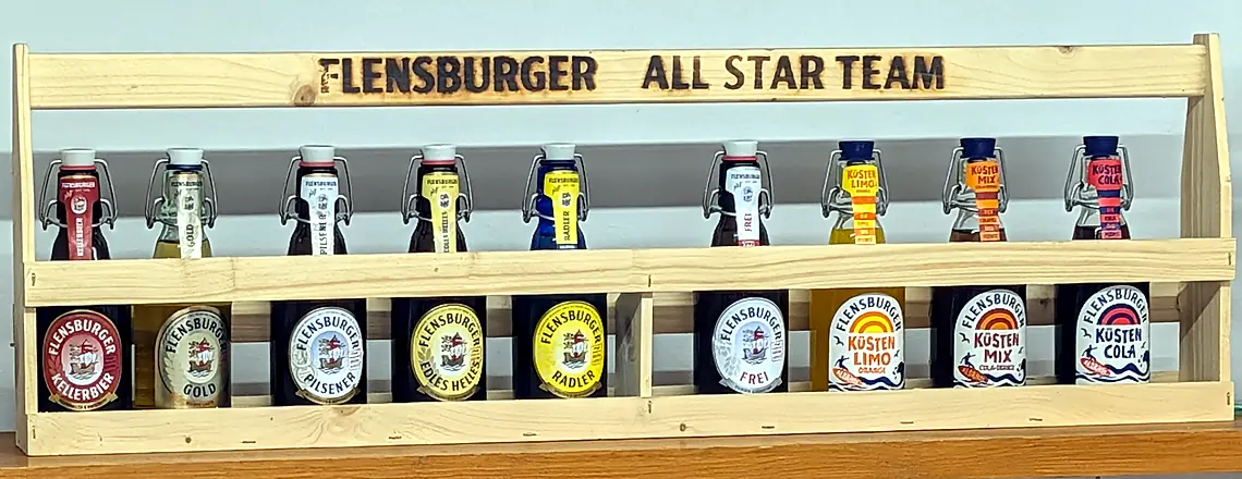 Flensburger Sortiment von Pilsener bis Küsten-Cola